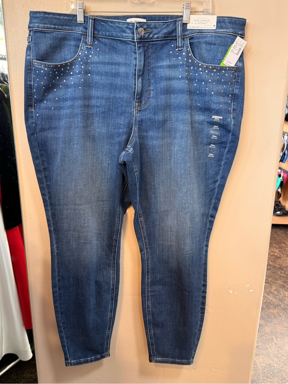 Maurices M Jeans Cool Comfort Jegging Rhinestone High Rise Size 22W NWT